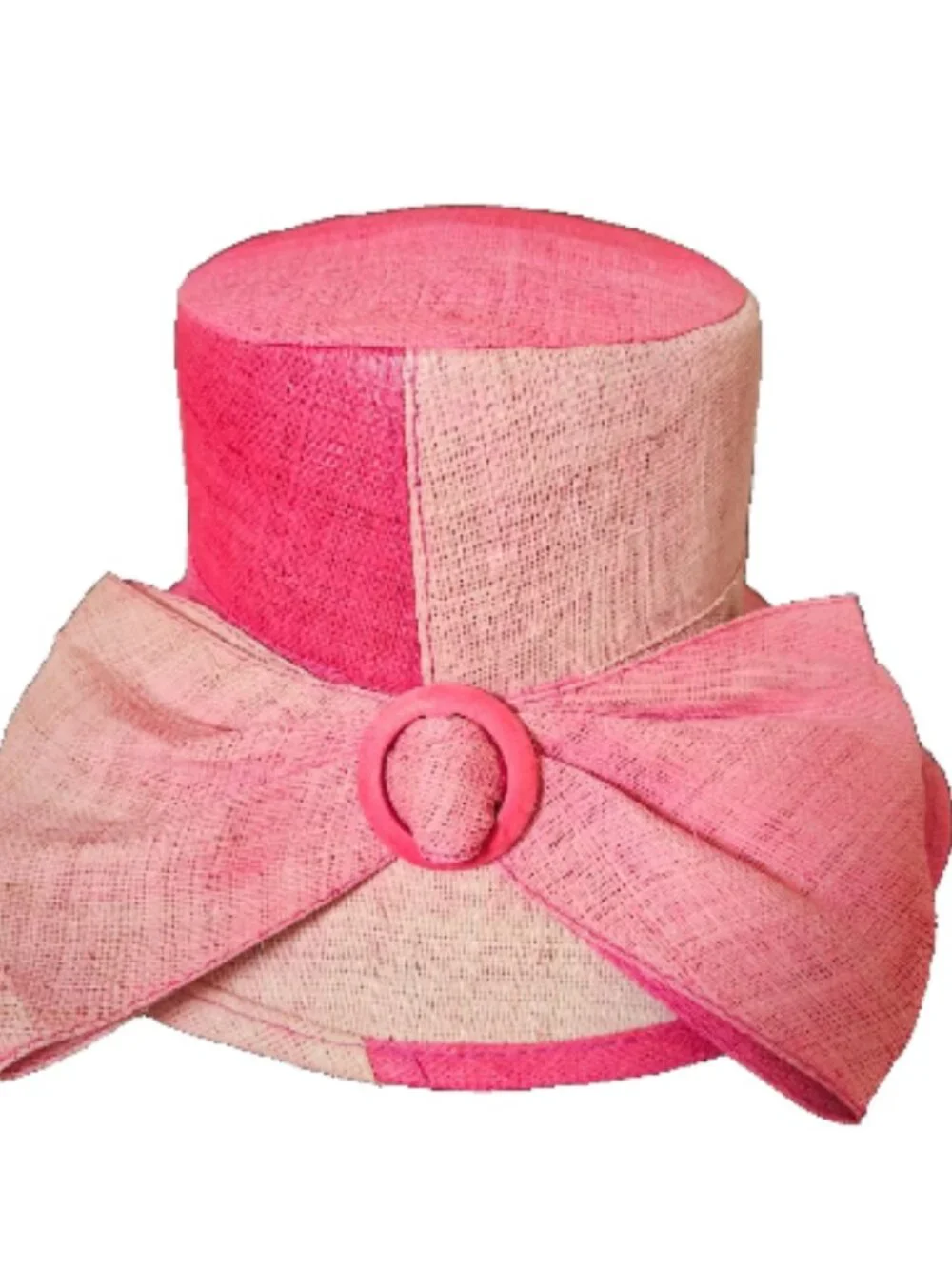 Liz Claiborne Vintage-inspired Fuchsia Pink Sinamay Straw Derby Style Hat